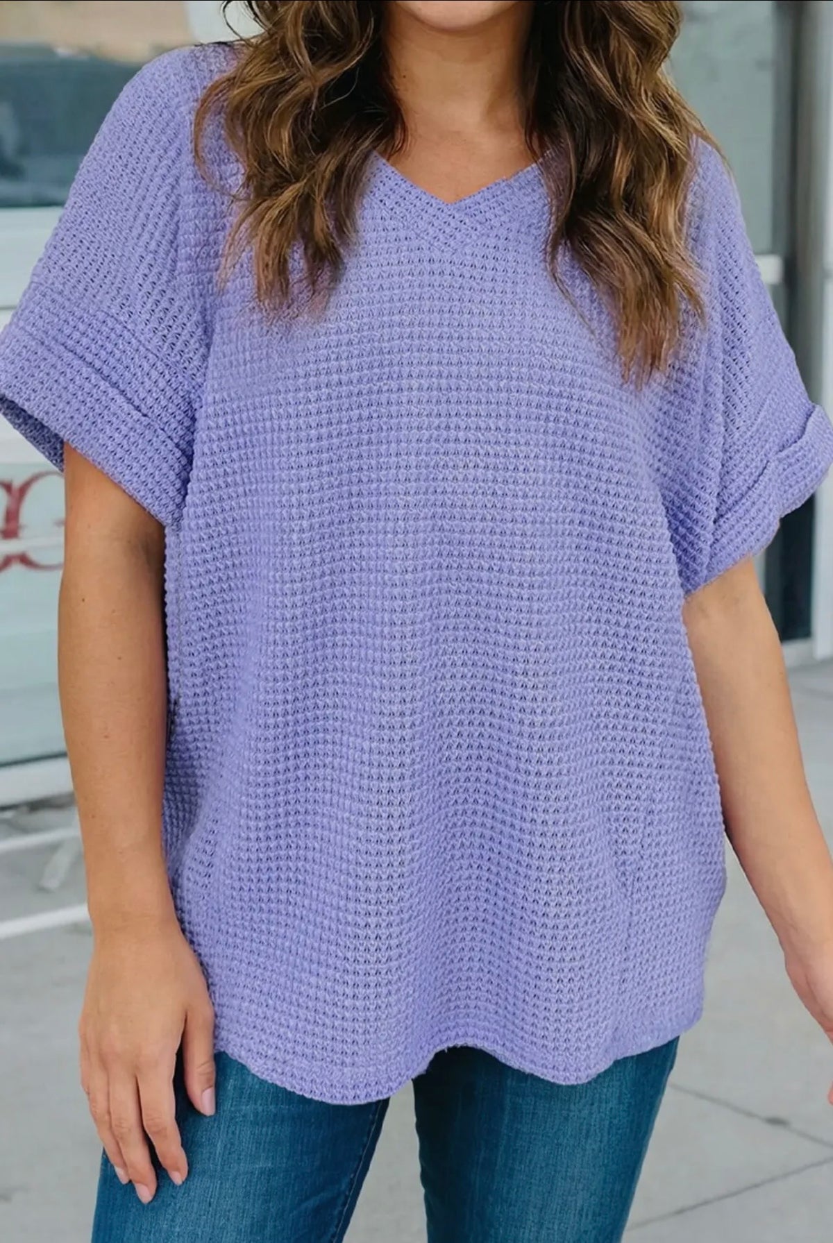 Waffle V-Neck Tee