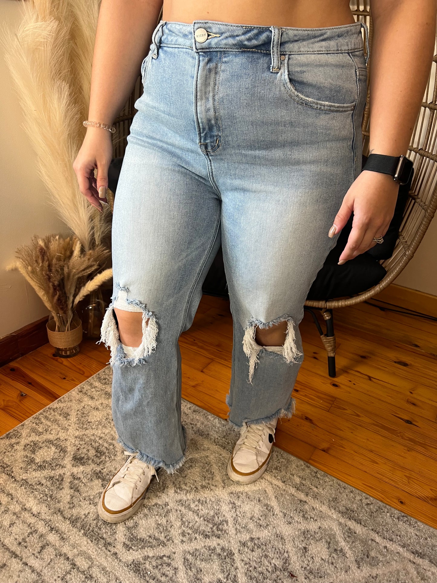 Risen Cropped Jeans