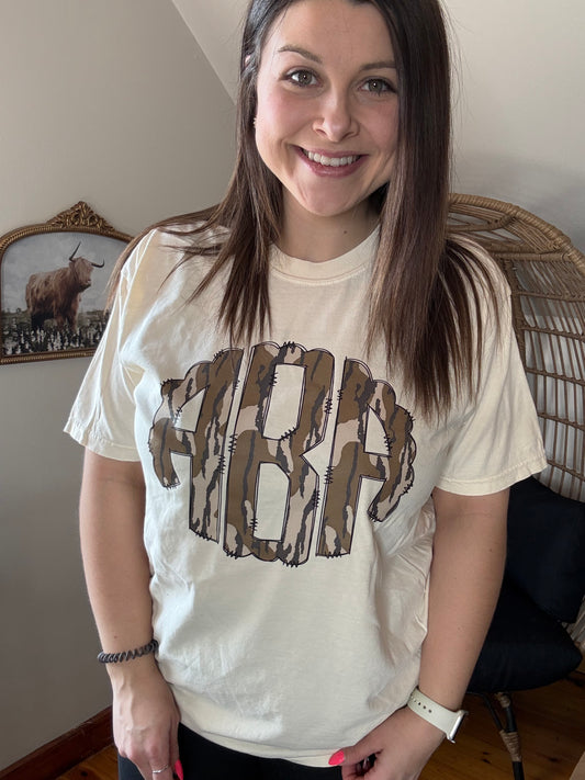 Bottomland Camo Monogram Tee