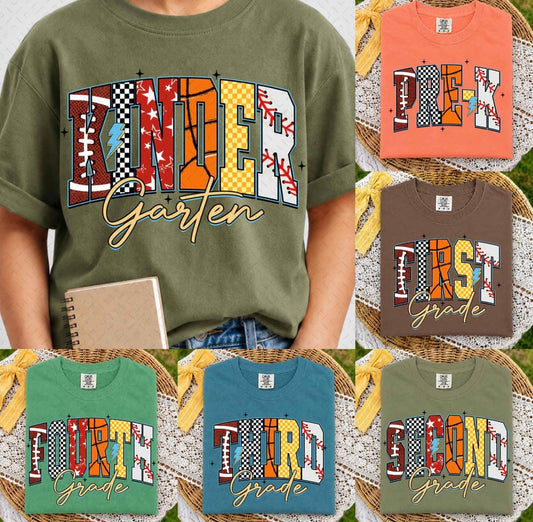 Sports Back to School Grade Tee