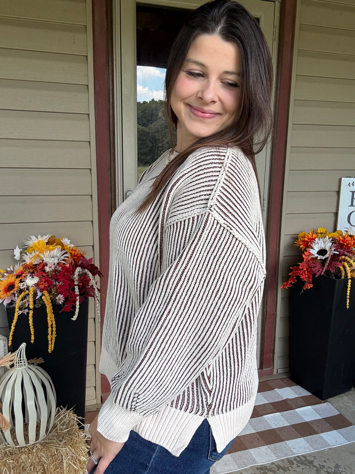 Two Tone Classic Charm Sweater
