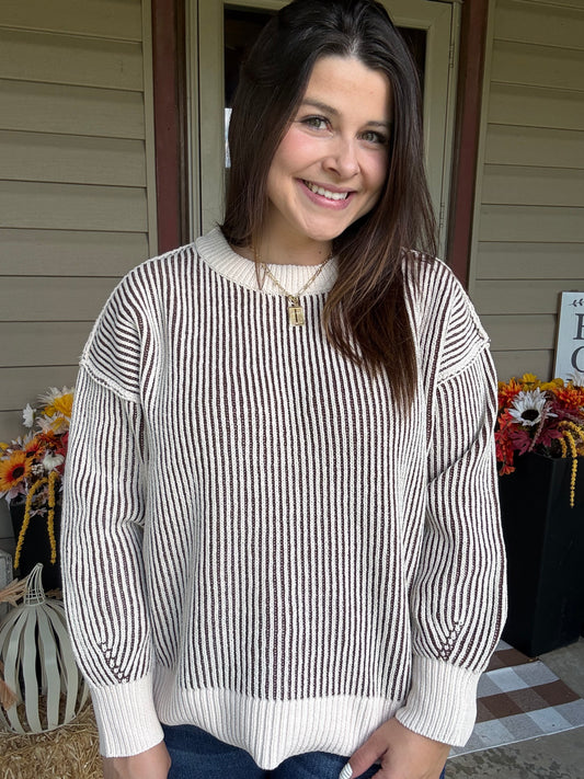 Two Tone Classic Charm Sweater