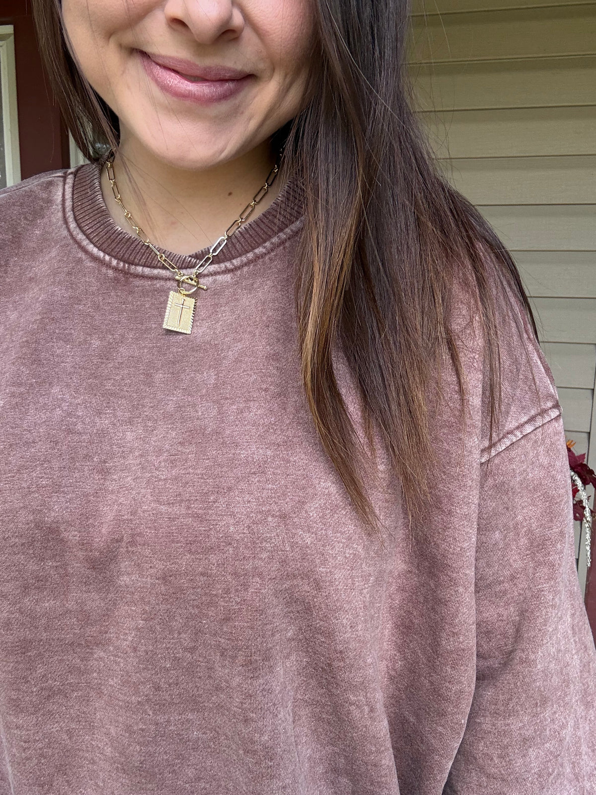 Oversized Fleece Pullover - Brown